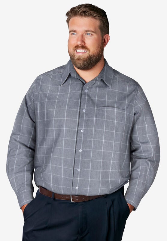 22 35//6 Big KingSize KS Signature Mens Big /& Tall No Hassle Long-Sleeve Dress Shirt Royal Blue