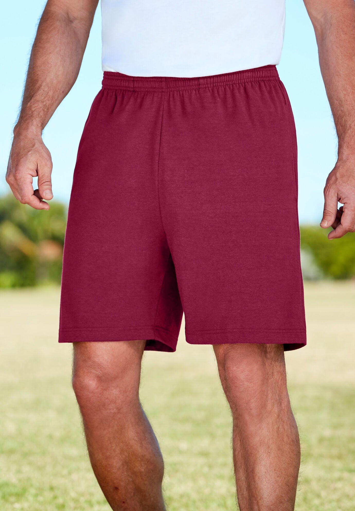 Relaxed Fit Lightweight Jersey Shorts Heather Slate Blue King Size