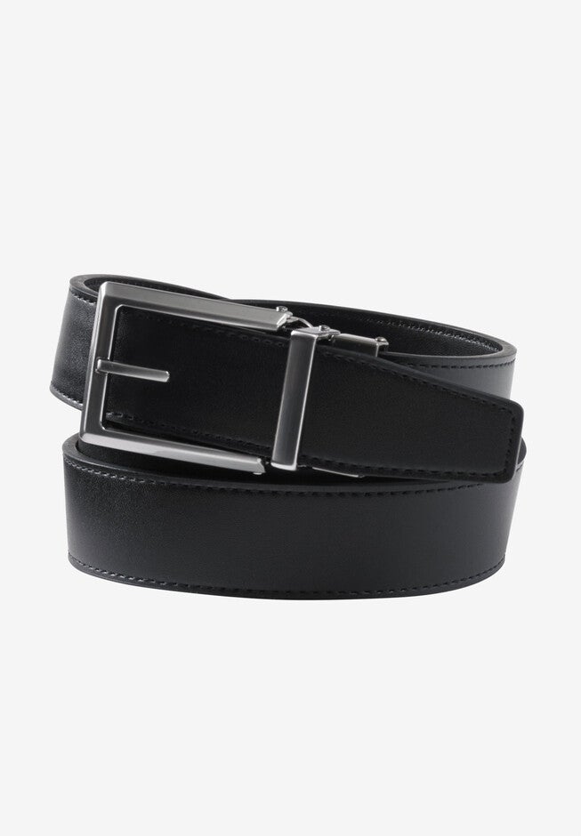 Comfort Click™ Adjustable Perfect Fit Waxed Leather Belt, BLACK, hi-res image number null