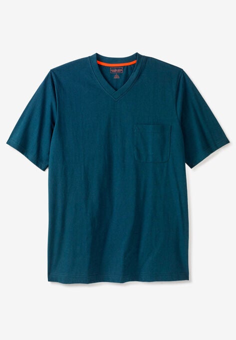 Boulder Creek® Heavyweight Pocket V-Neck Tee, MIDNIGHT TEAL, hi-res image number null