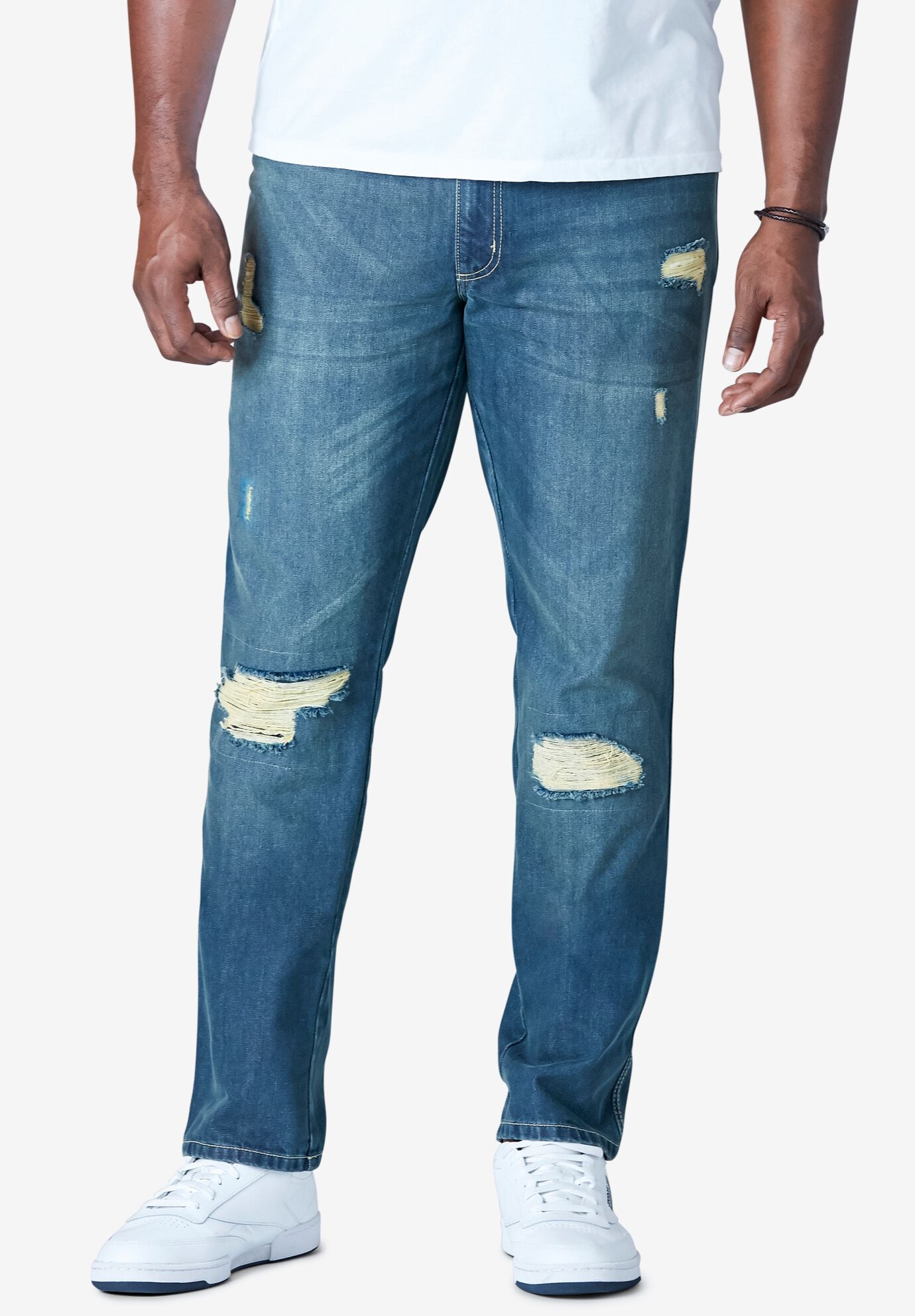 Big \u0026 Tall Jeans: Side Elastic Waist 