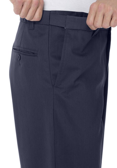 Wrinkle-Free Pants With Expandable Waist, Wide Leg, , alternate image number null