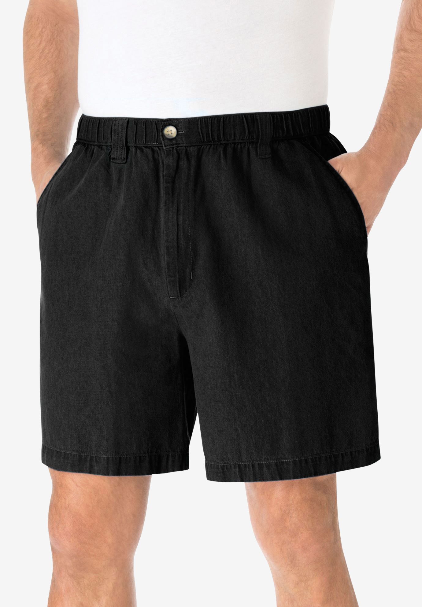 100% Pure Cotton Creekwood Elastic Waist Twill Shorts for Big & Tall Men