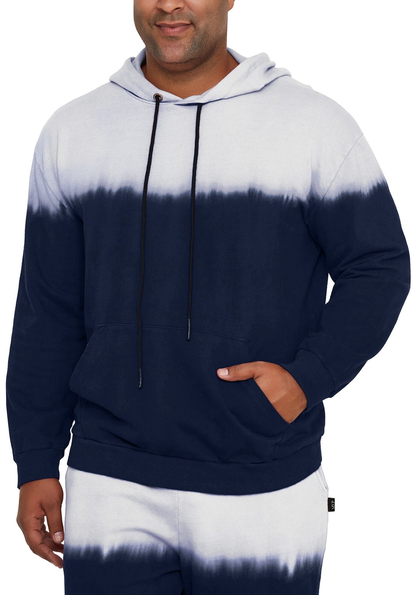 Soft Cotton DipDye Hoodie for Men, Navy King Size