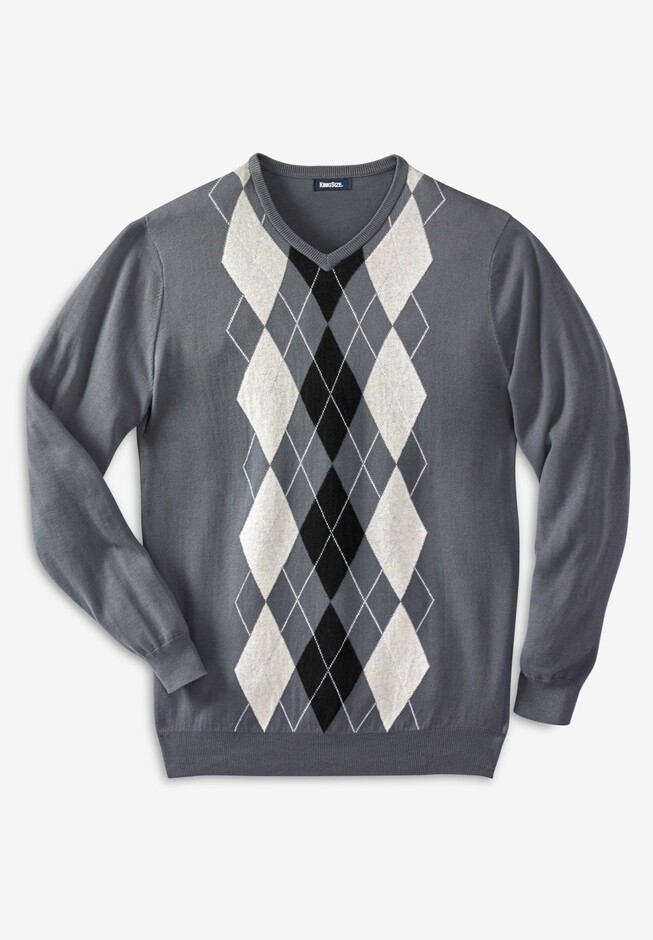 V-Neck Argyle Sweater
