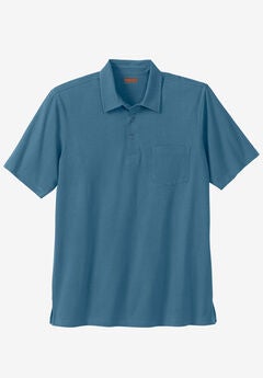Heavyweight Jersey Polo Shirt, SLATE BLUE