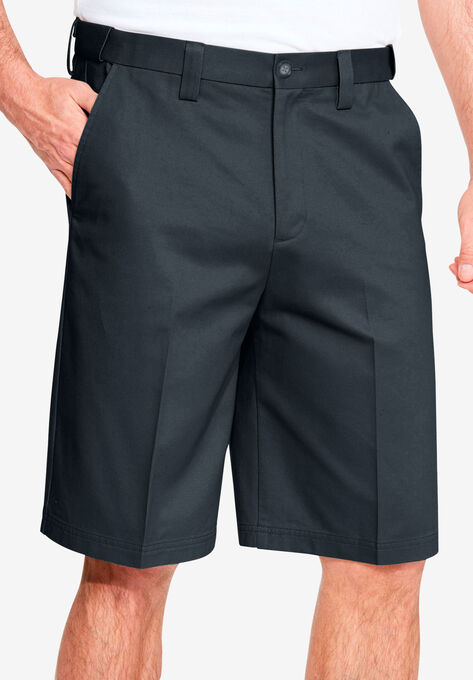 Wrinkle-Free Expandable Waist Plain Front Shorts, CARBON, hi-res image number null