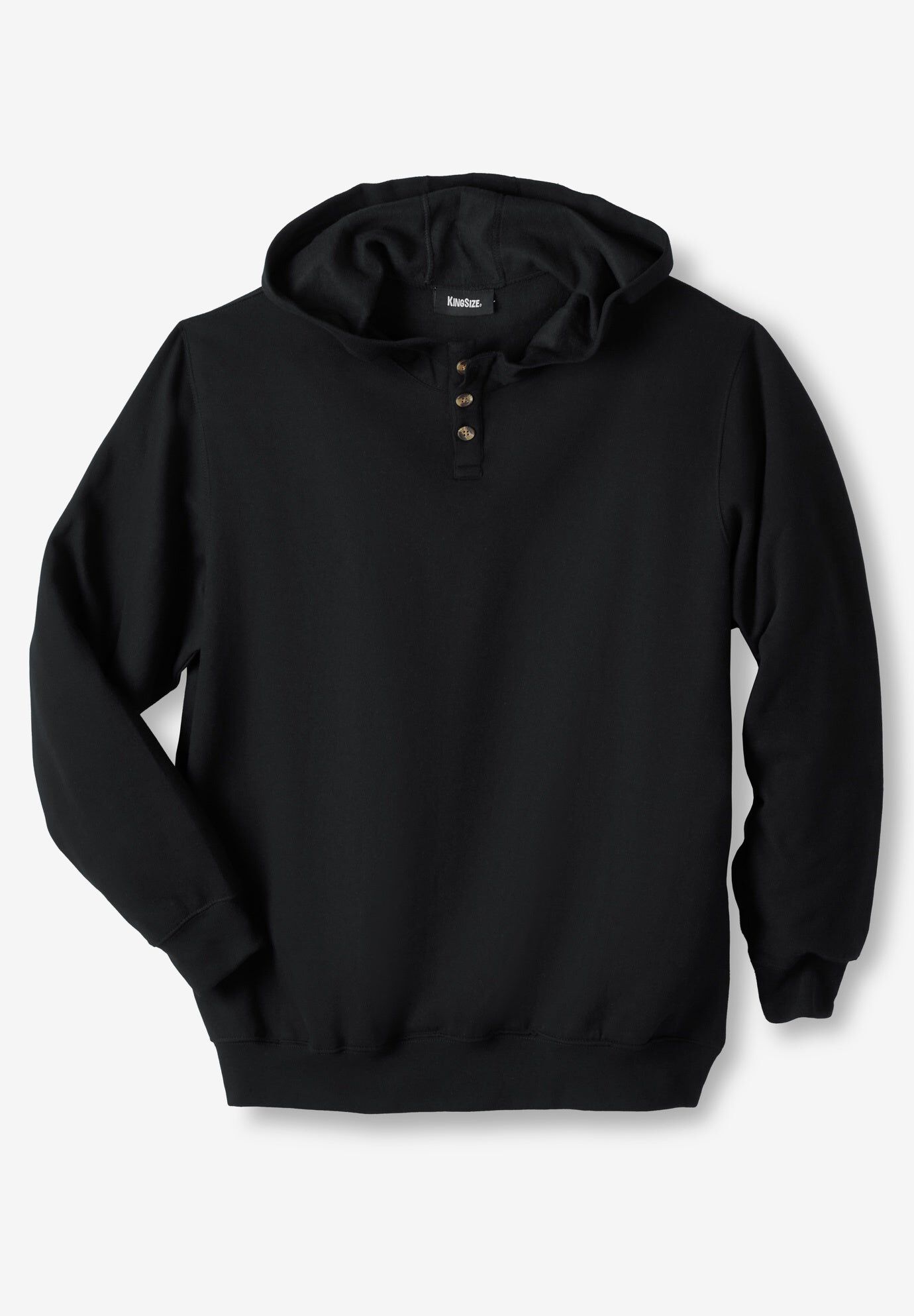 Fleece pullover henley, BLACK, hi-res image number 0