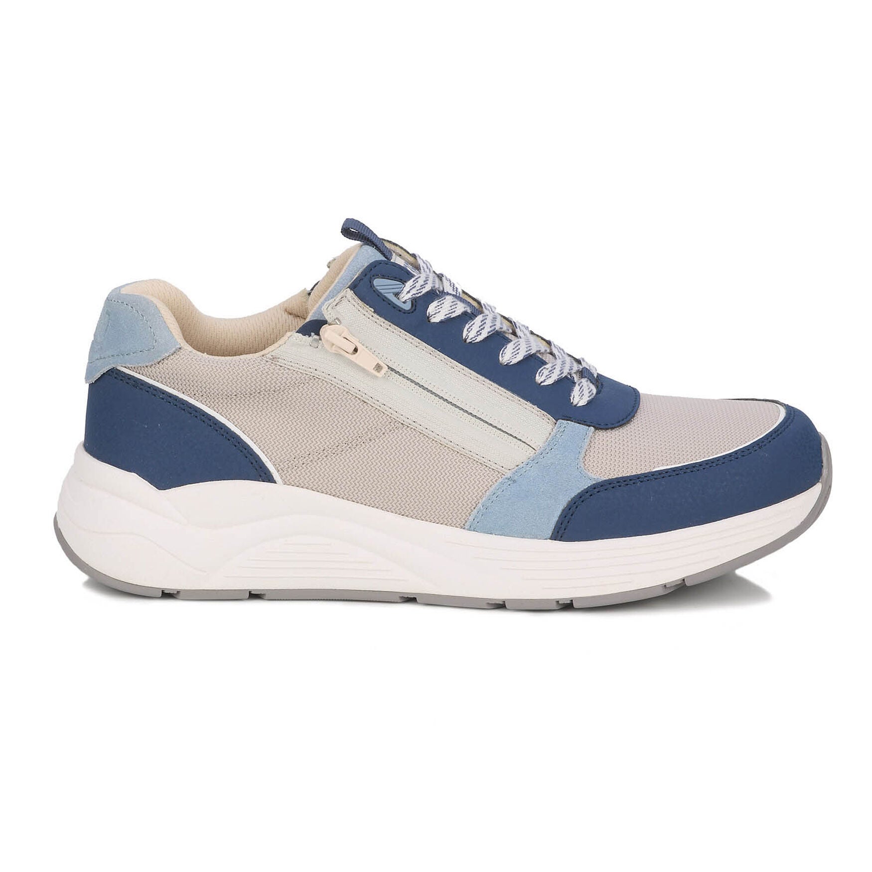 Miller Double Zip Sneaker, BLUE GREY, alternate image number 2