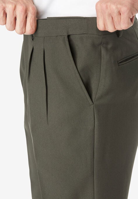 Easy Care Signature Fit Expandable Waist Pleat Front Dress Pants
