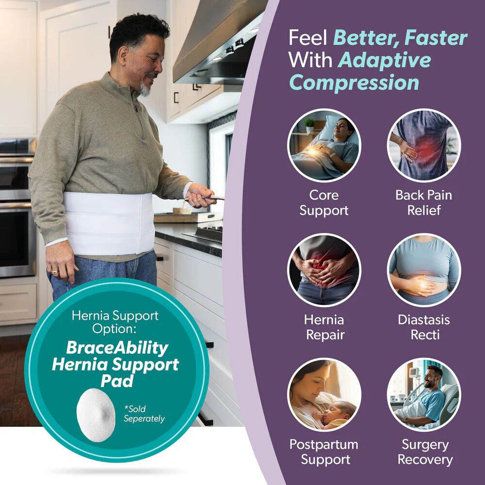 Bariatric Surgery Abdominal Binder 12 Inch, WHITE, alternate image number 6