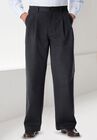 Wrinkle-Free Double-Pleat Pant with Side-Elastic Waist, , alternate image number null