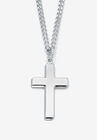 Men'S Sterling Silver Cross Pendant (17Mm) With 24 Inch Chain, SILVER, hi-res image number null