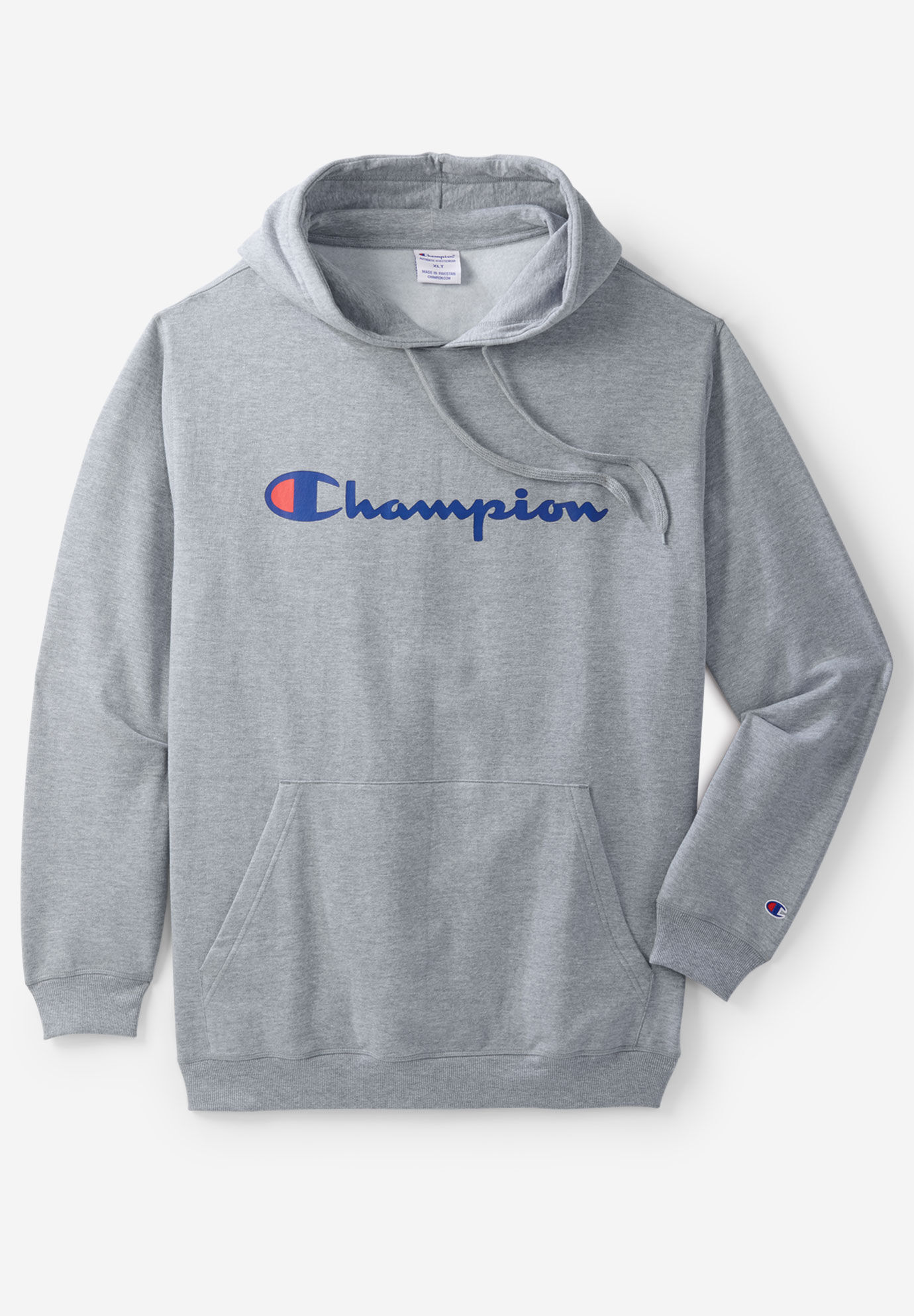 champion grey script hoodie