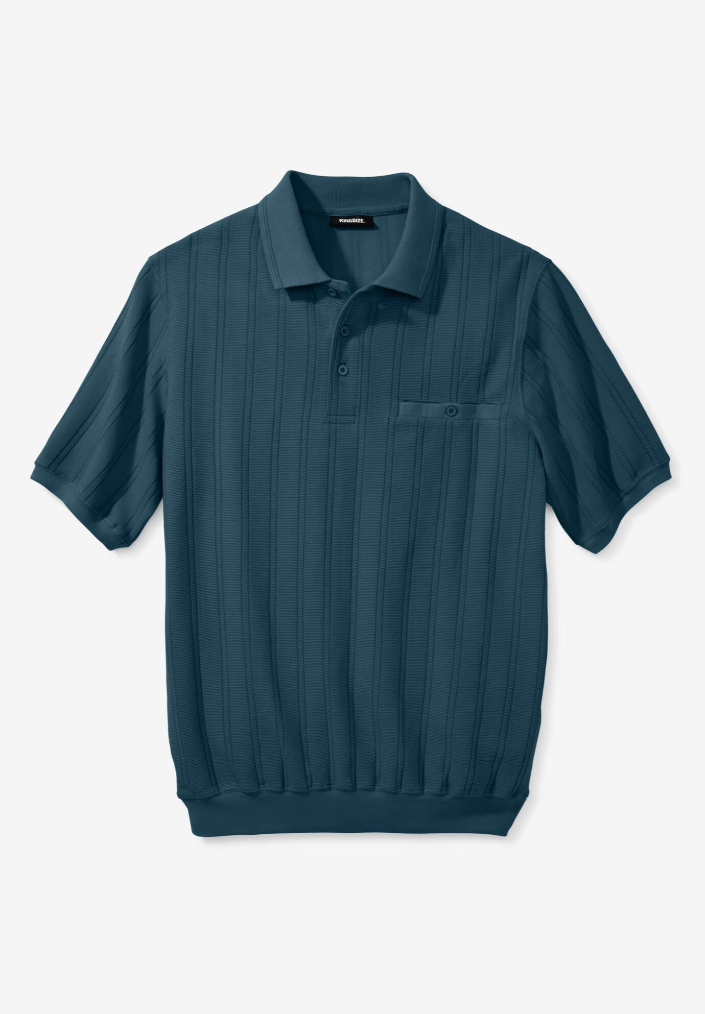 Men's Relaxed Fit Banded Bottom Polo Shirt, Midnight Teal Men's Relaxed Fit Banded Bottom Polo Shirt, Midnight Teal