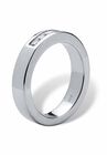 Platinum Over Sterling Silver Cubic Zirconia Wedding Ring, , on-hover image number null