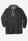 Fleece longer-length pullover hoodie, HEATHER CHARCOAL, hi-res image number 0
