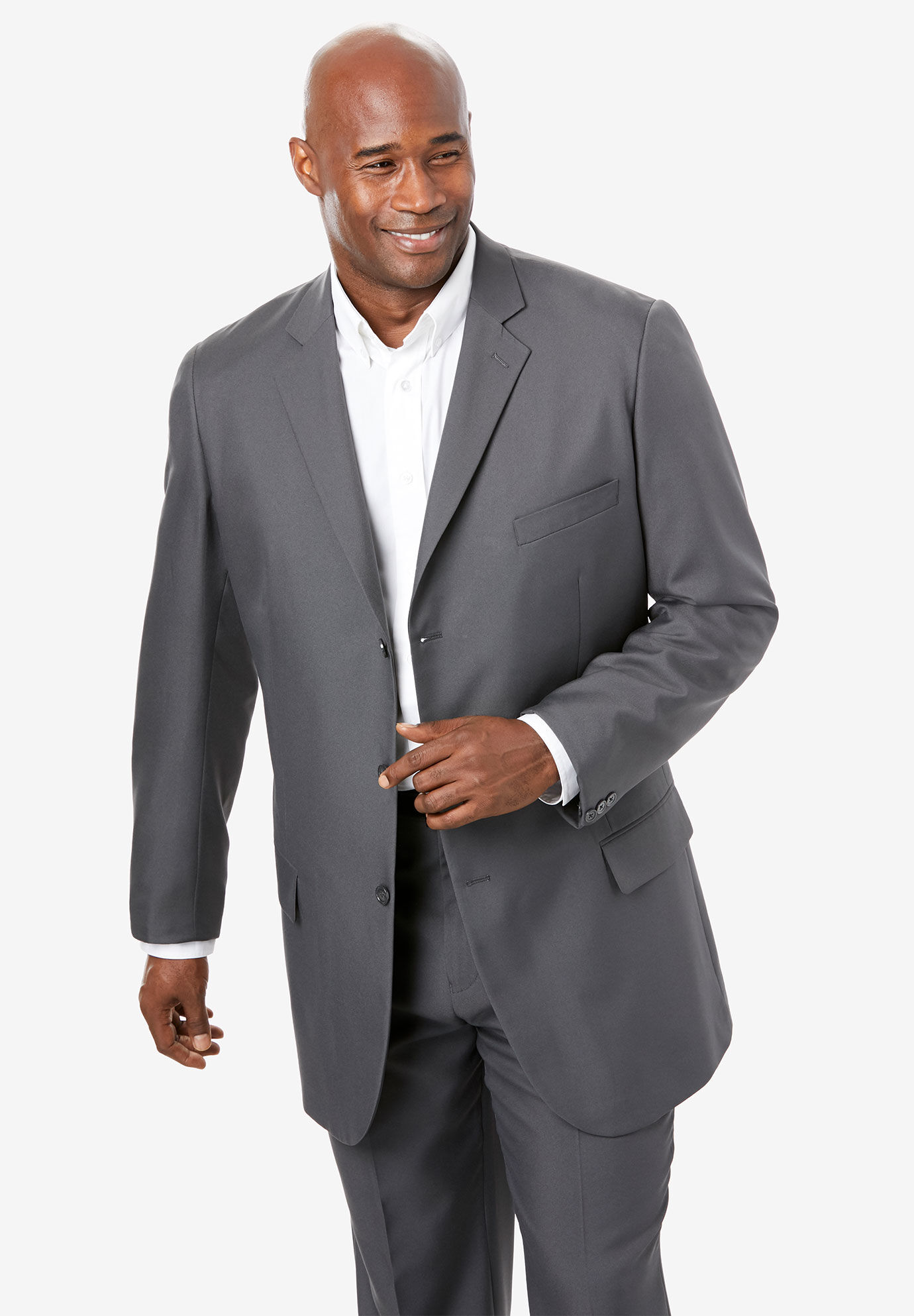 Kingsize Signature Collection Mens Big & Tall Linen Blend Two-Button Suit Jacket 