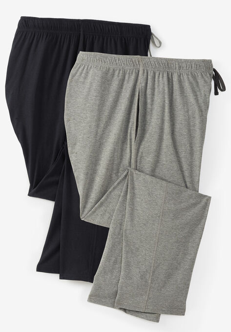 Hanes® 2-Pack Jersey Pajama Lounge Pants, BLACK GREY, hi-res image number null