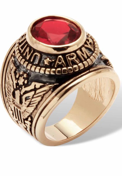 Gold-Plated Ruby United States Army Ring, , on-hover image number null