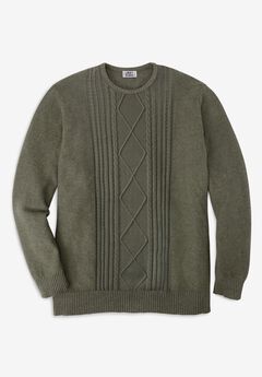 Big and Tall Premium Cable Knit Cardigan to 6X-Tall
