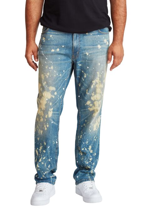 MVP Collections® Paint Wash Straight Leg Jeans, LIGHT WASH, hi-res image number null