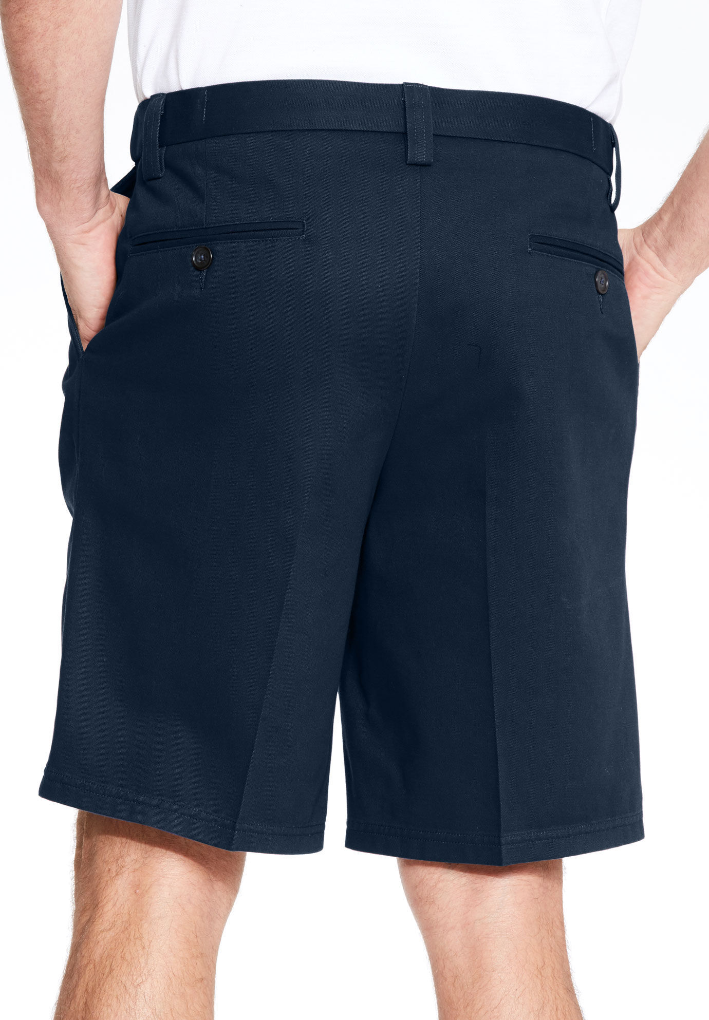Wrinkle-Free Expandable Waist Pleat Front Shorts | King Size