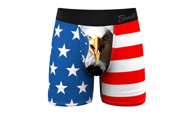 The Mascot | American Flag Ball Hammock® Pouch Underwear With Fly, RED WHITE BLUE, hi-res image number null