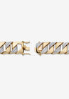 Men's Yellow Gold Plated Diamond Accent Link Bracelet (14.5mm), 9.5 inches, , on-hover image number null