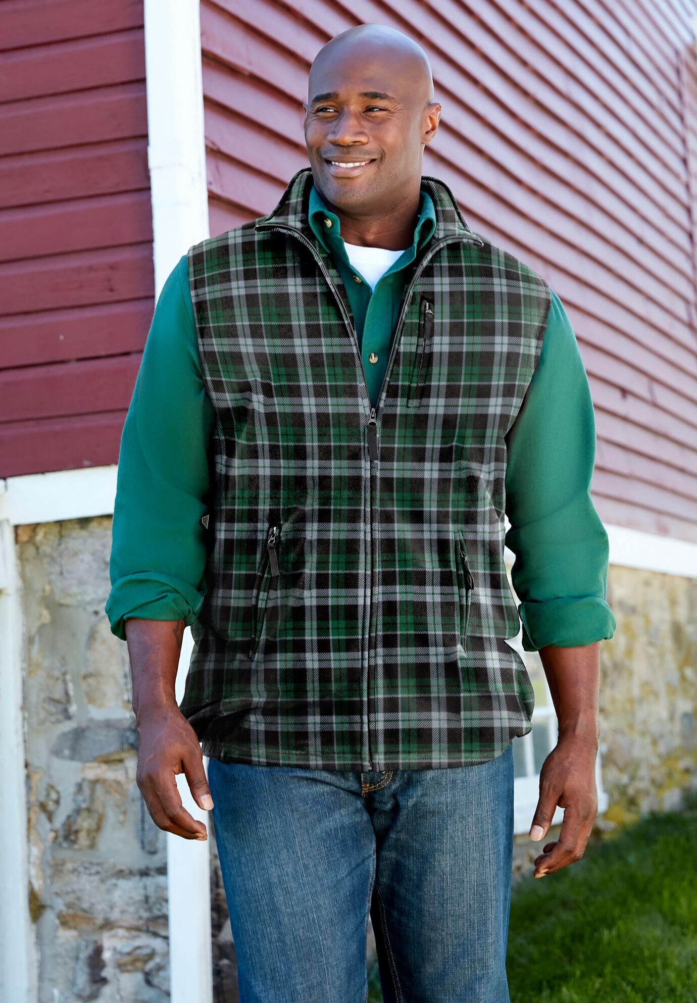 KingSize Men's Big & Tall Explorer Plush Fleece Zip Vest 