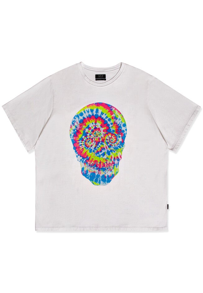 MVP Collections® Tie-Dye Rhinestone Skull Print T-Shirt, , on-hover image number null