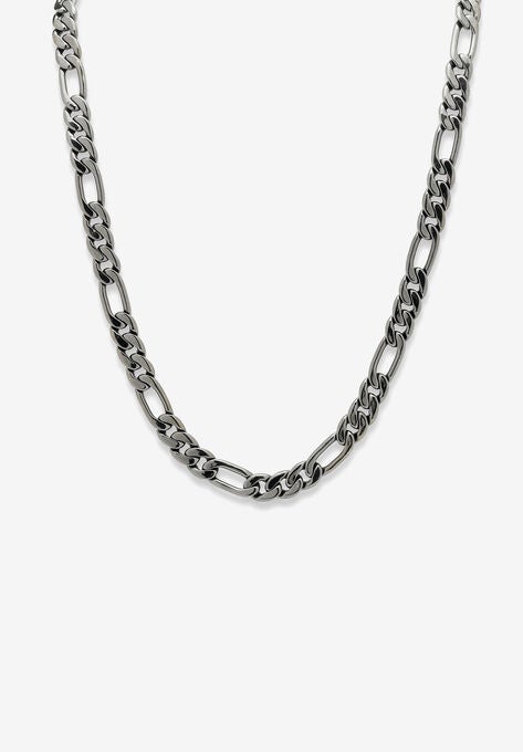 Black Figaro-Link Necklace , BLACK, hi-res image number null