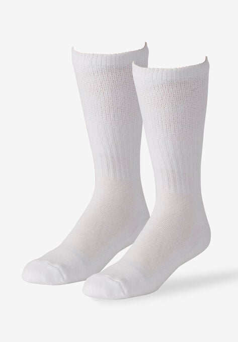Diabetic Crew-Length Sock 2-Pack, WHITE, hi-res image number null