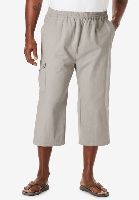 Judo Gauze Cotton Cargo Shorts With Full Elastic Waist Big And