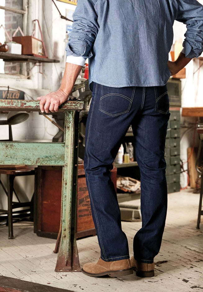 Liberty Blues® Straight-Fit Side Elastic 5-Pocket Jeans, , alternate image number 3