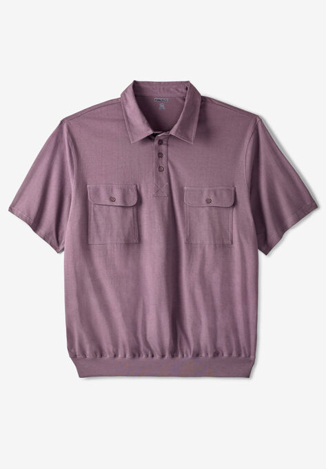 Jersey Double Pocket Banded Bottom Polo, DUSTY PLUM, hi-res image number null