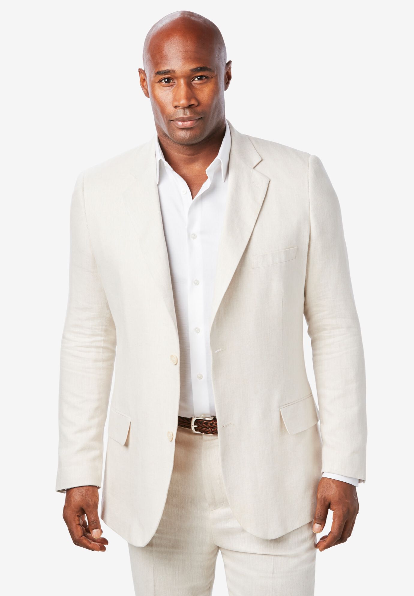 KS Island Linen Blend Two Button Suit Jacket King Size