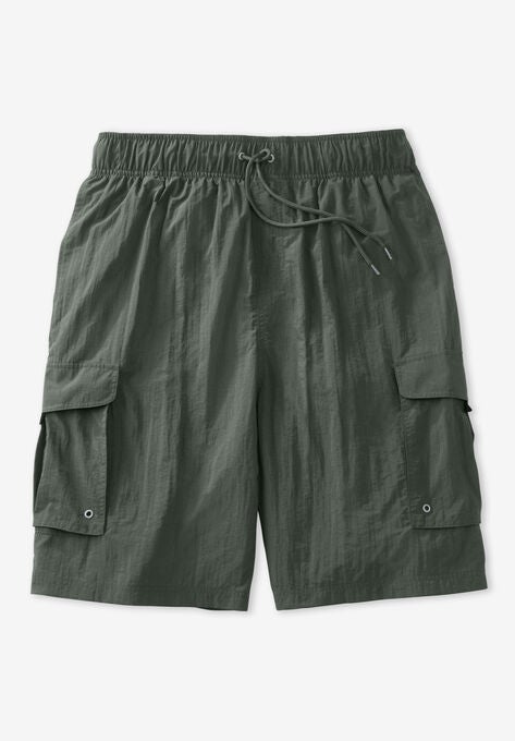 KS Island™ 8" Cargo Swim Trunks, MILITARY, hi-res image number null