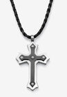 Cross Pendant Cord Necklace , STAINLESS STEEL, hi-res image number null
