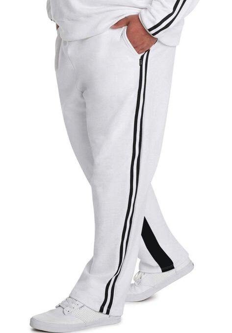 MVP Collections® Striped Track Pants, CRYSTAL WHITE, hi-res image number null