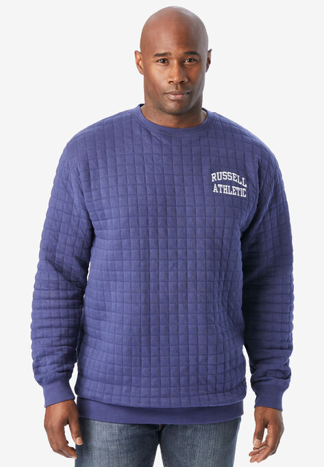 Russell® Quilted Crewneck Sweatshirt, WASHED NAVY, hi-res image number null