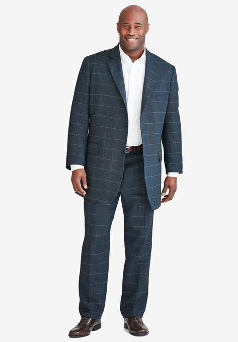KS Signature Easy Movement® Two-Button Jacket, MIDNIGHT NAVY WINDOWPANE, hi-res image number null