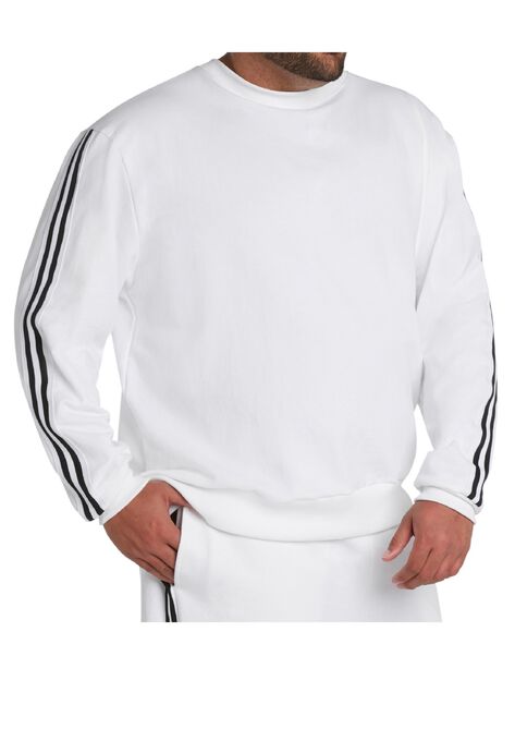 MVP Collections® Striped Sleeve Sweatshirt, CRYSTAL WHITE, hi-res image number null