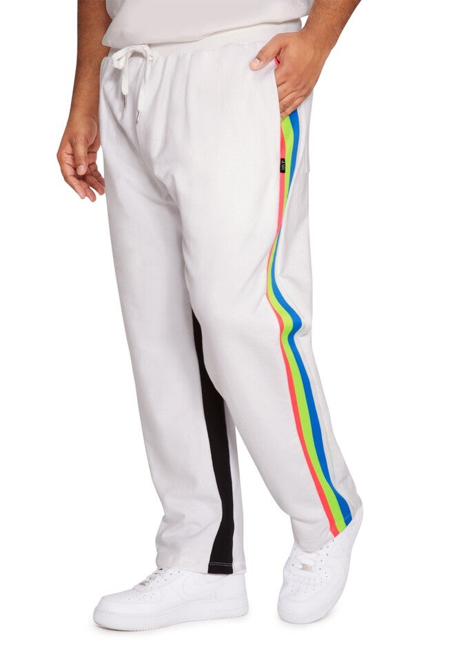 MVP Collections® Neon Stripe Track Pants, CRYSTAL WHITE, hi-res image number null