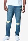 Liberty Blues™ Athletic Fit Side Elastic 5-Pocket Jeans, DISTRESSED, hi-res image number null