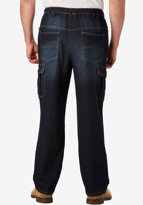 Relaxed Fit Cargo Denim Sweatpants, , on-hover image number null