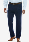 KS Signature No Hassle® Classic Fit Expandable Waist Double-Pleat Dress Pants, NAVY, hi-res image number null