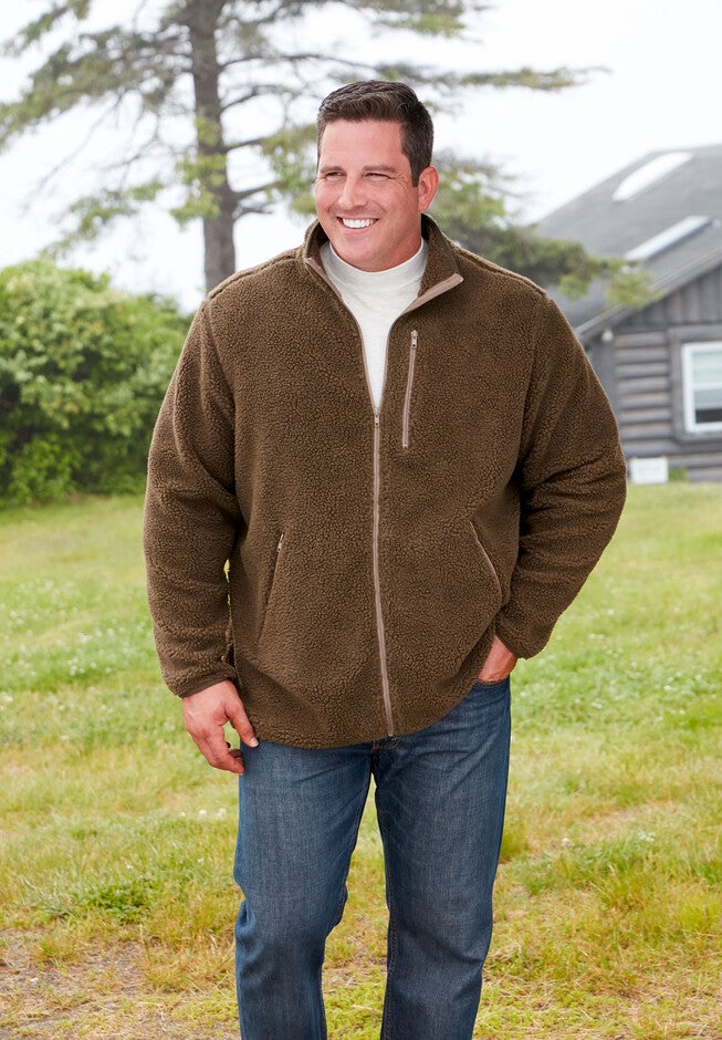 Zip-Front Sherpa Jacket, , alternate image number null