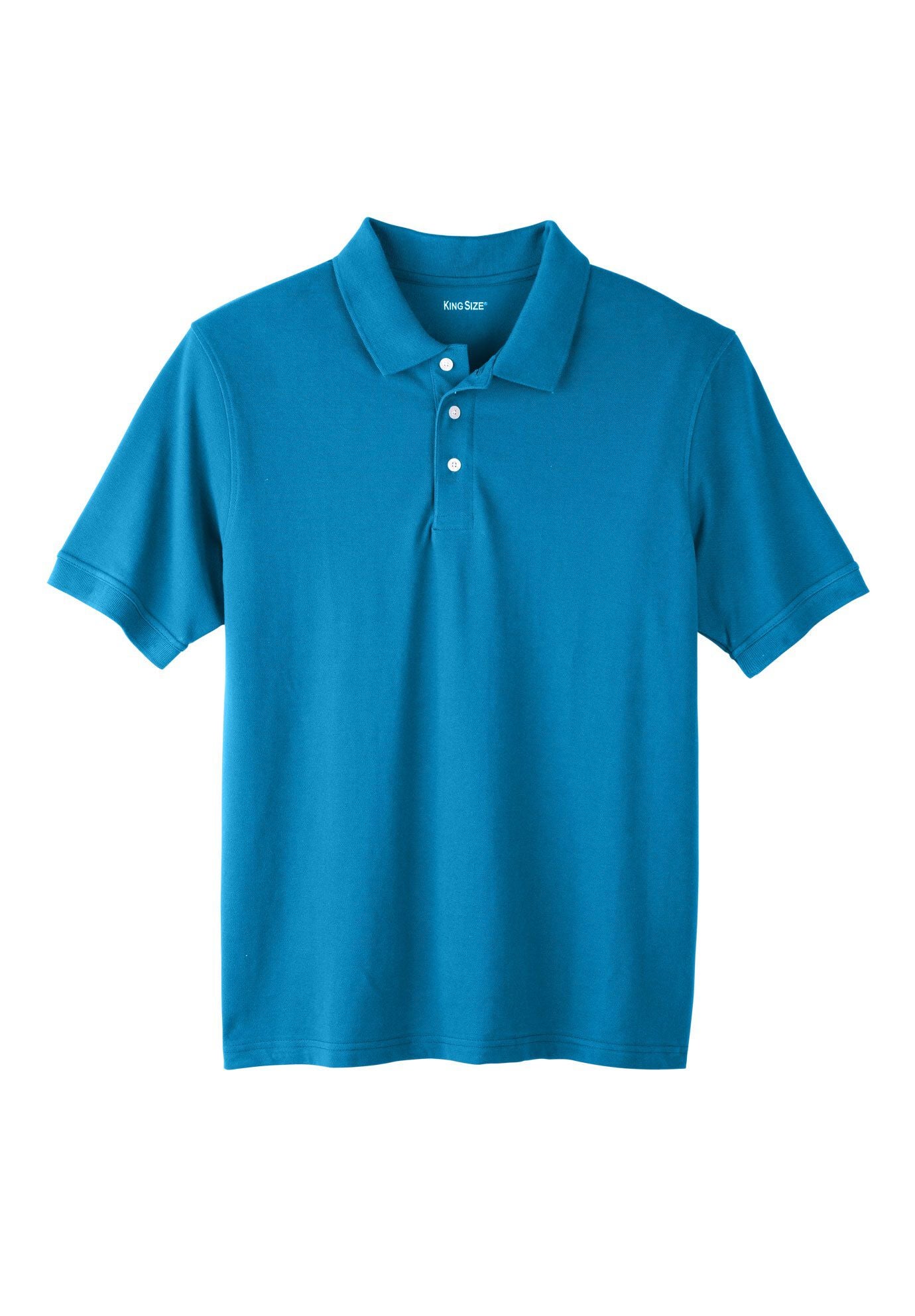 Shrink-Less&trade; Classic Cotton Polo Shirt, ELECTRIC TURQUOISE