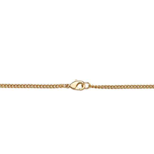Diamond Accent Gold-Plated Etched Cross Pendant Curb-Link Necklace 22 inches, WHITE, alternate image number 3
